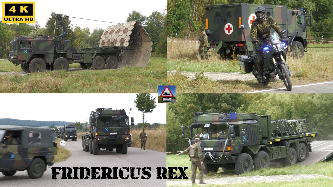 4Kᵁᴴᴰ Bundeswehr Manöver Fridericus Rex Gewässerübergang und Marschkolonnen im Weserbergland
