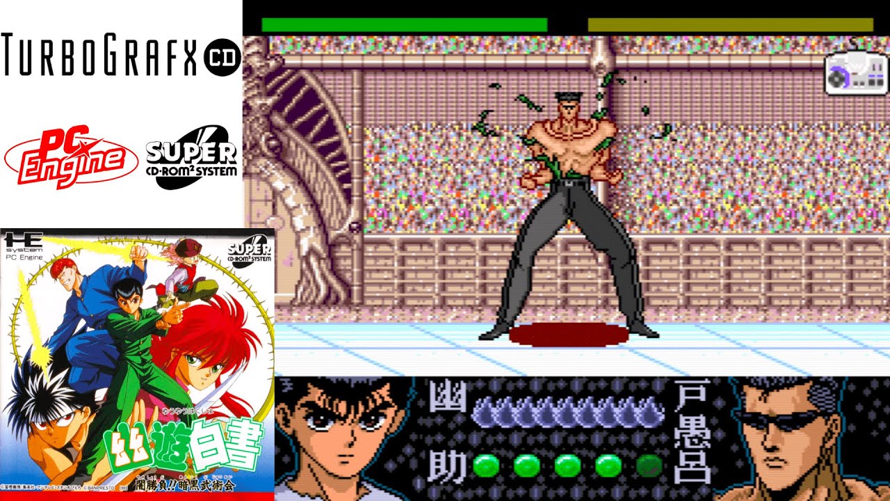 Yuu Yuu Hakusho : Yami Shoubu!! Ankoku Bujutsu kai (1993) TurboGrafx-CD Gameplay in HD (Ootake)