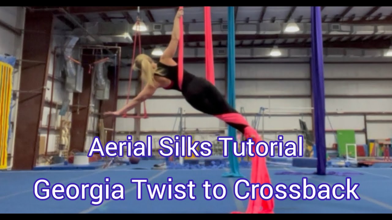 Georgia Twist Entry to Cross Back Straddle -  Aerial Silks Tutorial