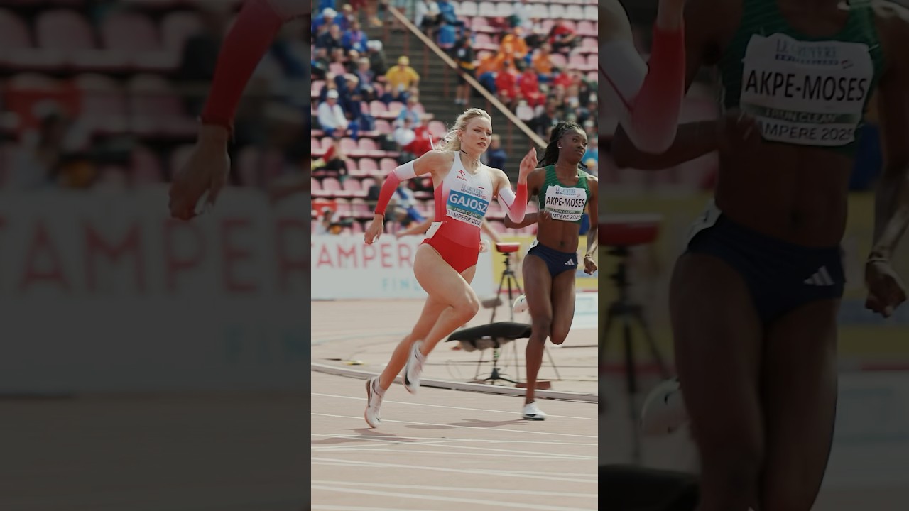 Gajosz 🇵🇱 flies round the bend ↪️ at #Tampere2025    #athletics #U20Champs