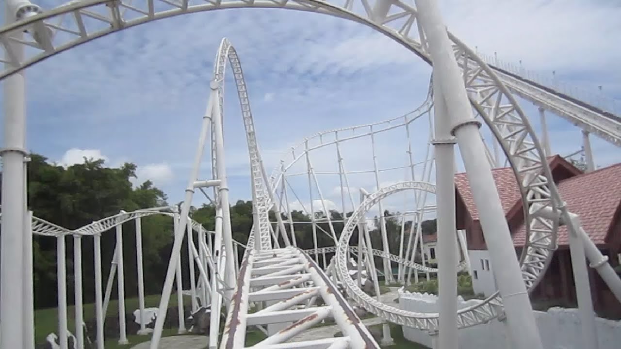 Avalancha back seat on-ride reverse HD POV Xetulul, Guatemala
