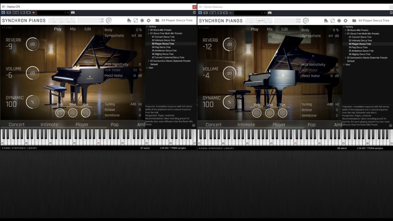 Sound comparison VSL Synchron CFX and Steinway
