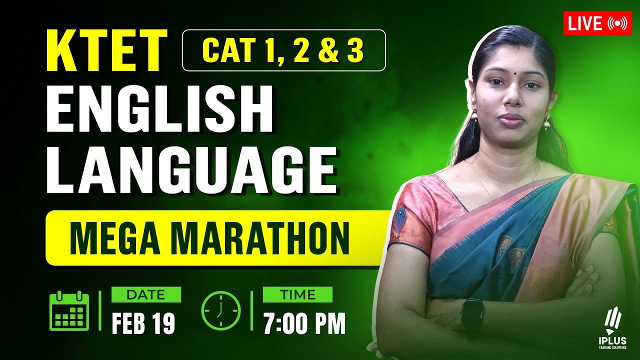 KTET MEGA MARATHON | CATEGORY 1, 2 & 3 ENGLISH LANGUAGE - ULTIMATE REVISION 🎯 iPlus TS