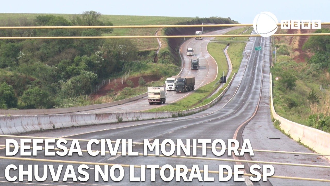 Defesa Civil monitora chuvas intensas no litoral de SP
