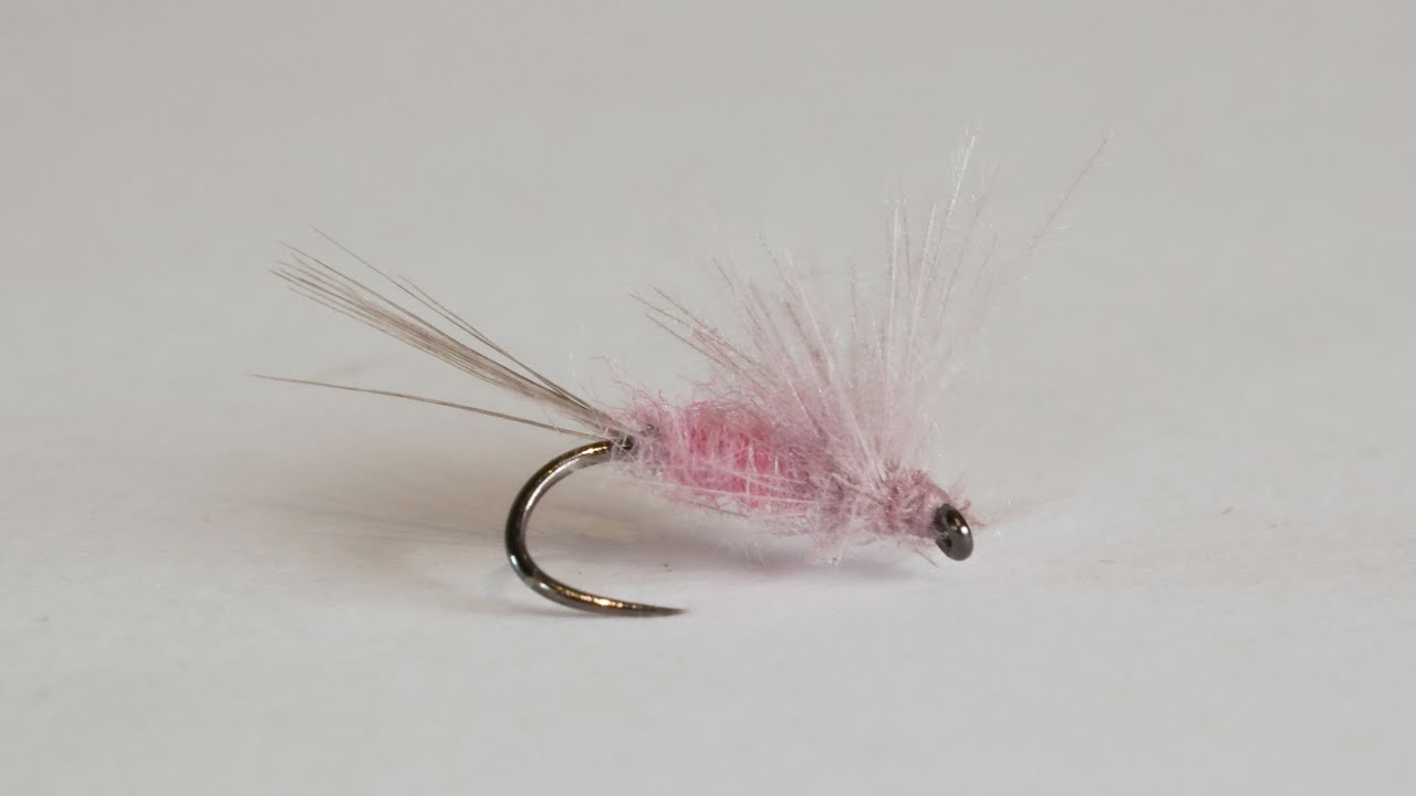 Ephémère CDC rose.  Flytying pink CDC dry fly, special Slovenia.