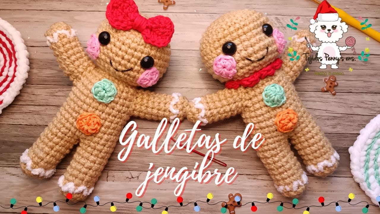 Galletas de jengibre amigurumi a crochet | Navidad a crochet | Tejidos Penny's ens.