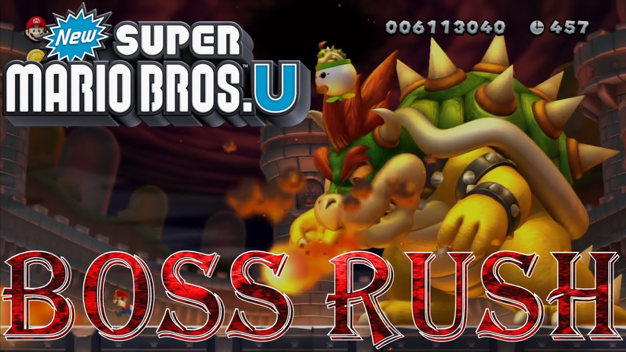 New Super Mario Bros. U - Boss Rush (All Boss Fights, No Damage)