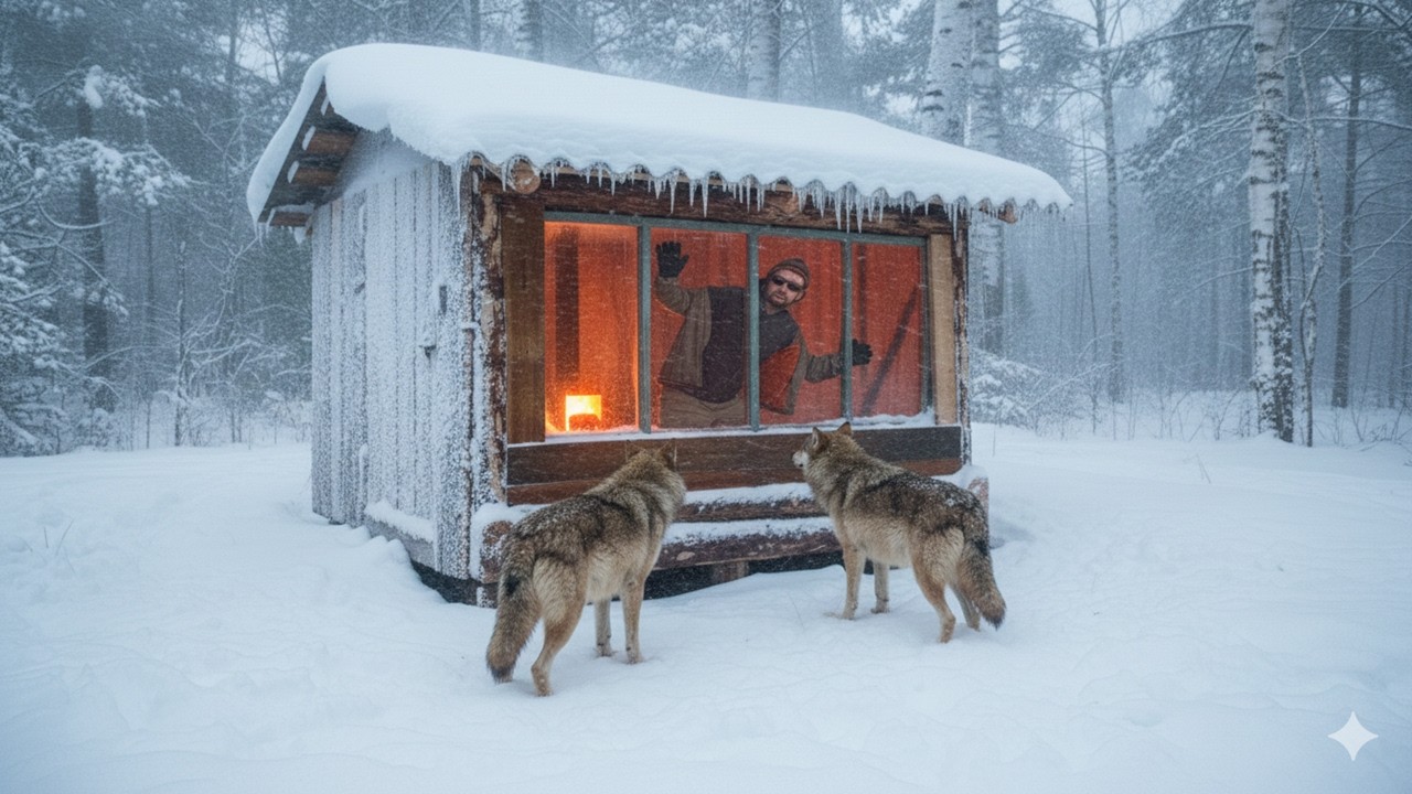 Surviving -45°C SNOWSTORM ❄️ | Wolves Howling Off-Grid Wooden Cabin: Alone with Wolves in a Blizzard