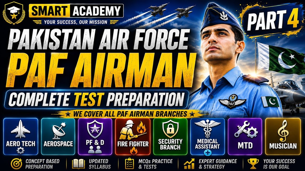 PAF Airman Complete Test Preparation Part 4 | Aero Tech, Aerospace, PF & DI, Fire Fighter, Security