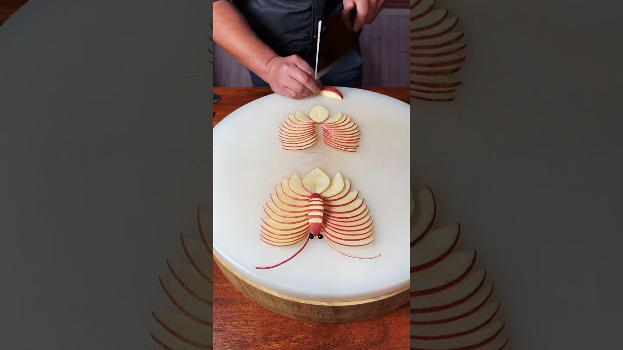 Apple cutting skill's & salad decorations 😲😍
