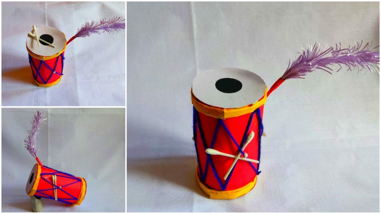 Durga Puja Special Craft Idea|| How To Make Durga Puja Mini Dhak ||😍