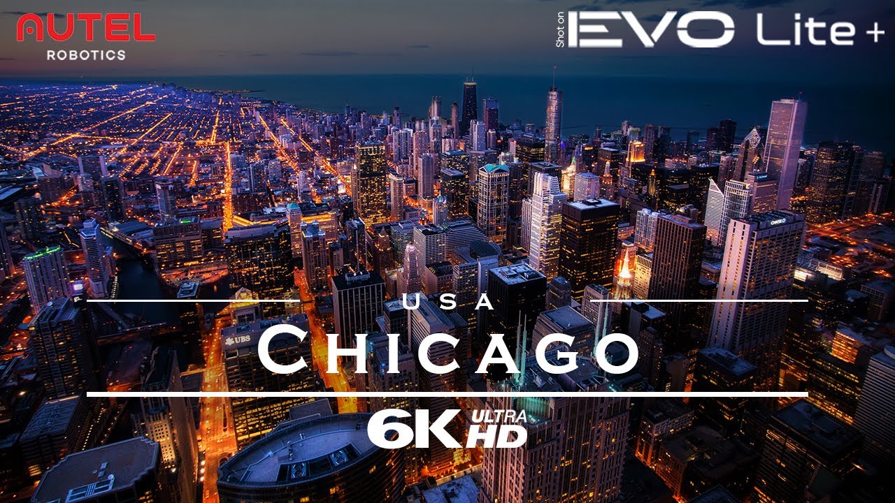 Chicago, USA 🇺🇸 - (at night) by drone [4K]