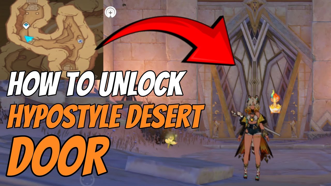 HOW TO UNLOCK DOOR AT WEST HYPOSTYLE DESERT UNDER TELEPORT POINT - SUMERU DESERT | GENSHIN IMPACT