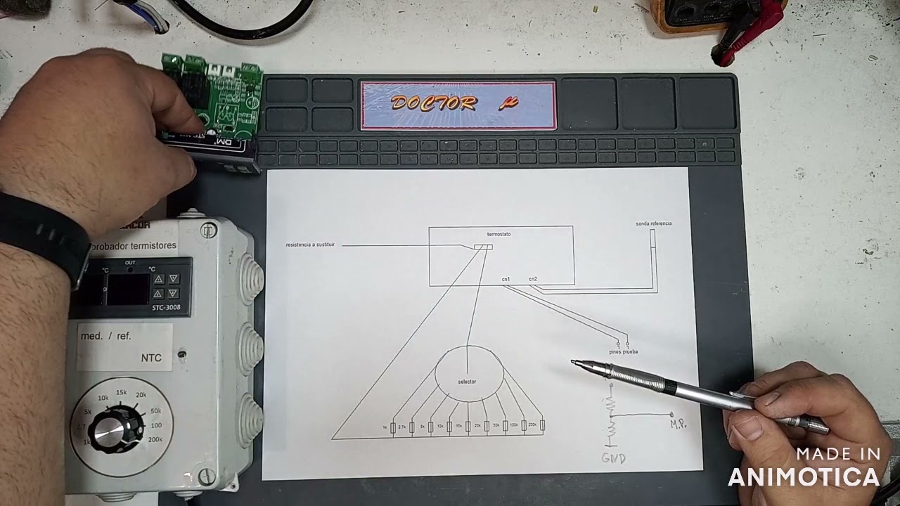 DIAGRAMA COMPROBADOR DE TERMISTORES NTC