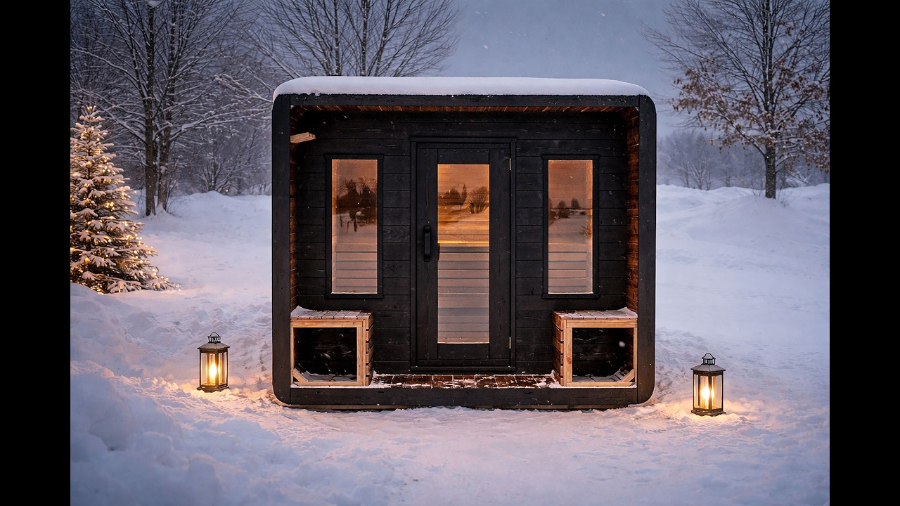 Cube Sauna with Porch Installation