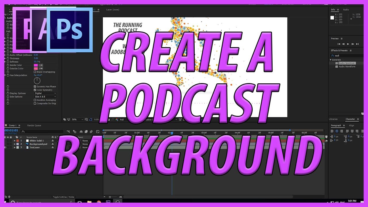 How to Create an Animated Podcast Video using the Adobe Suite (Premiere, After Effects, Photoshop)