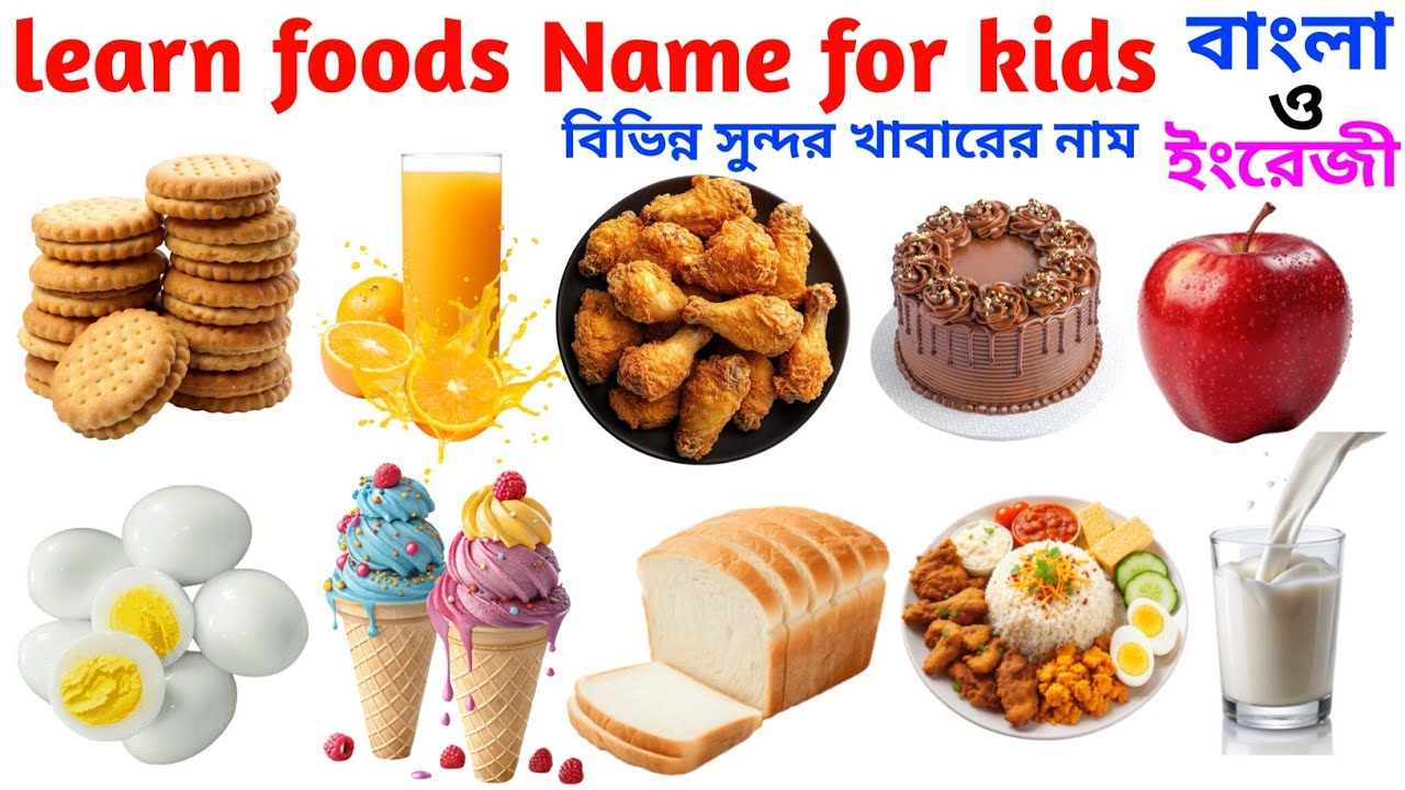 Learn 15 Food Names for Kids in a fun and easy way 🌭🌮🌯