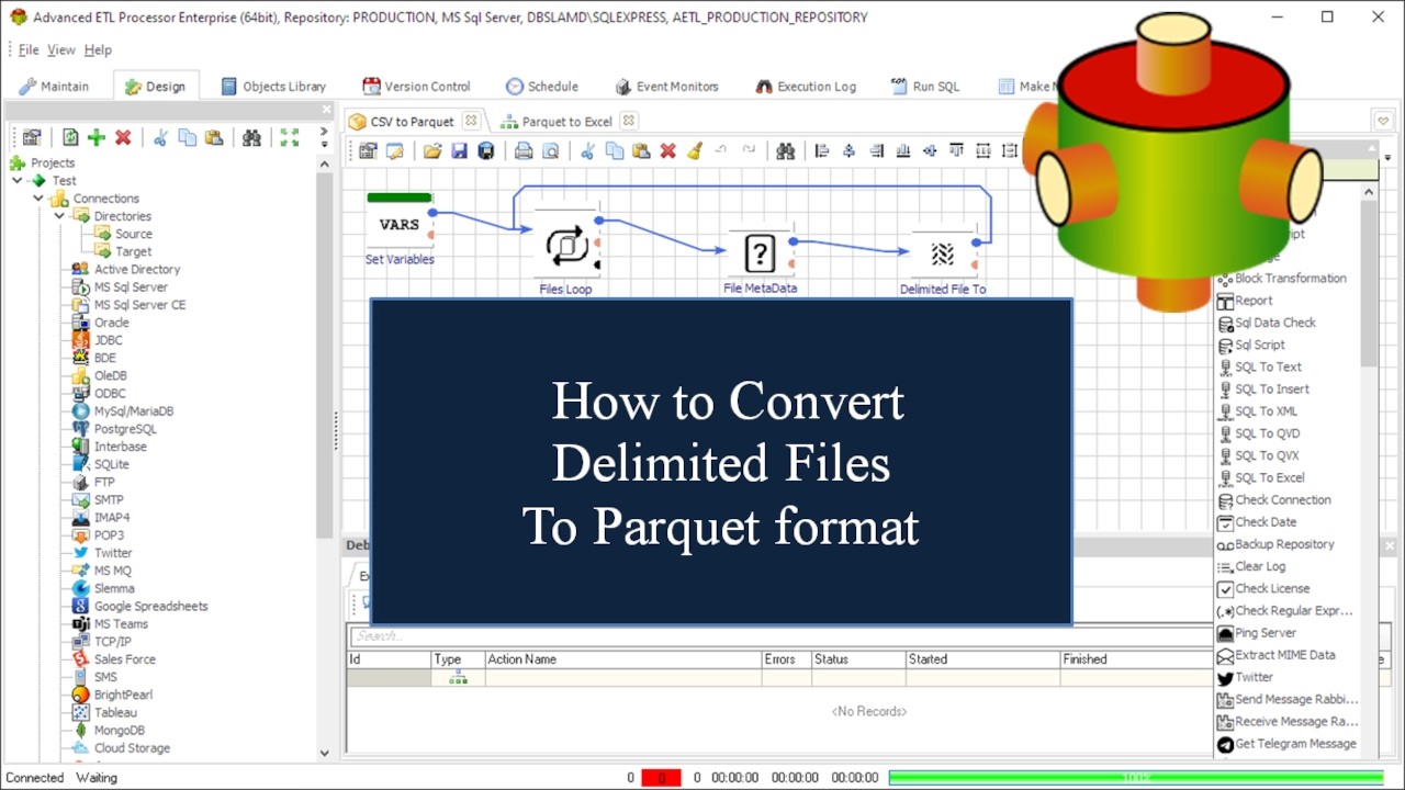 How to convert text files into parquet format | Advanced ETL Processor Tutorial 🎥