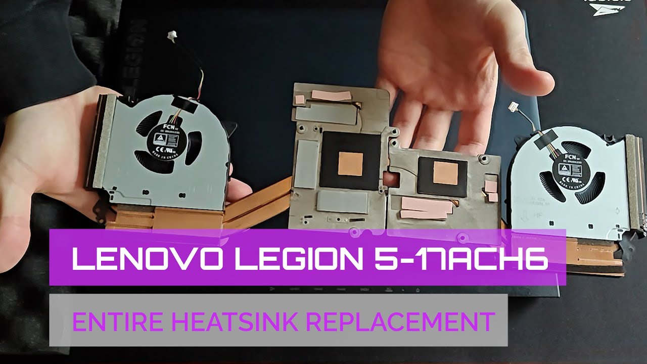 Lenovo Legion 5-17ACH6 - replacing the entire cooler / heatsink and applying the new thermal paste