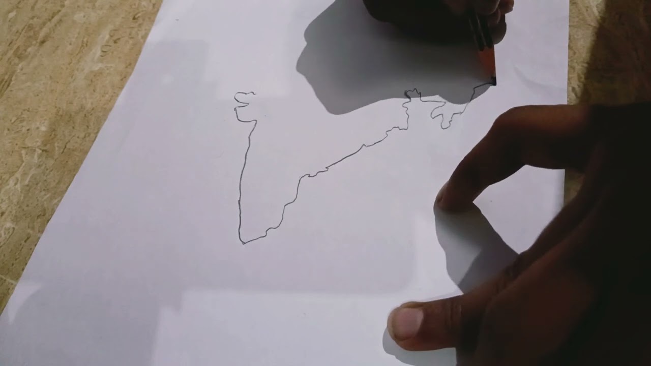 Draw easy india map 