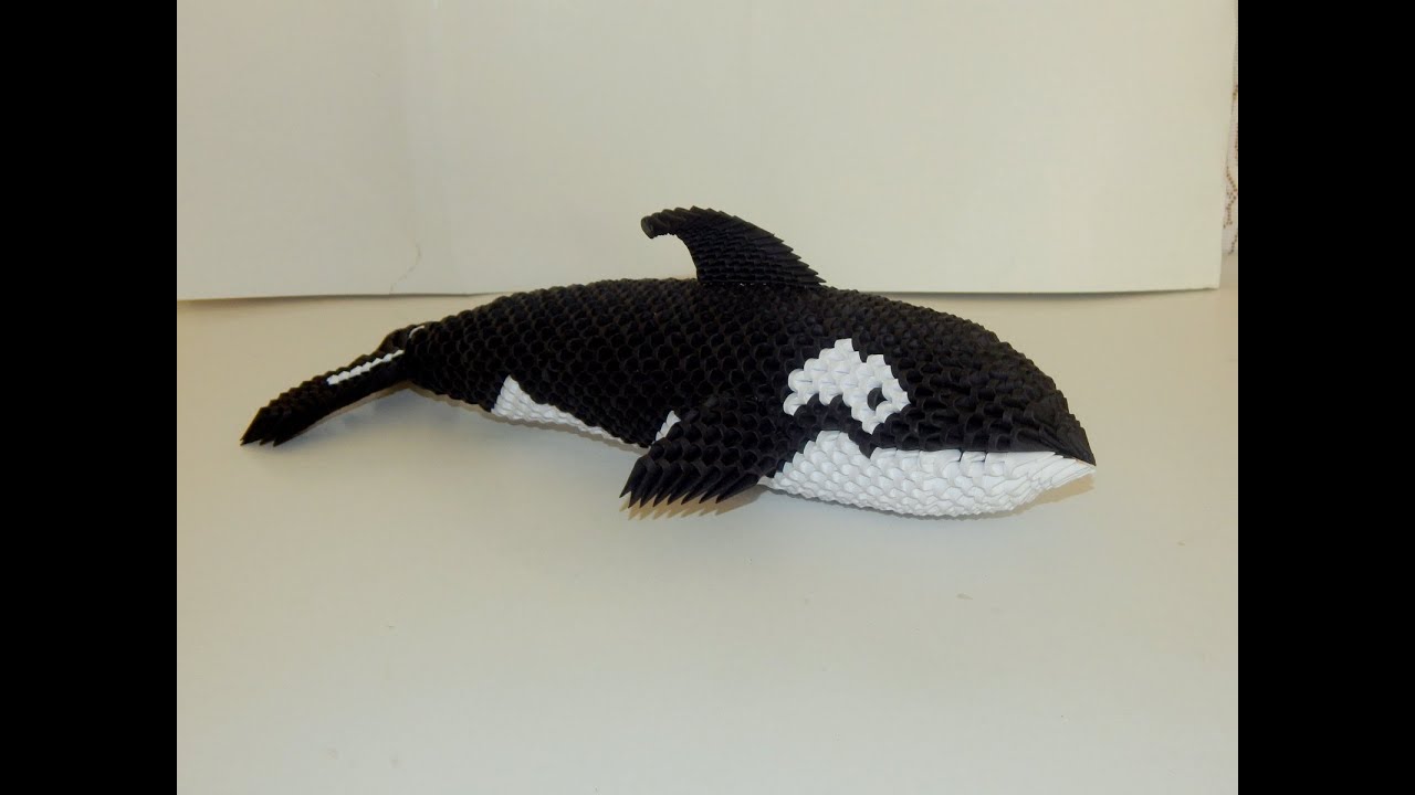How to make 3D Origami Orca (Killer whale) part1
