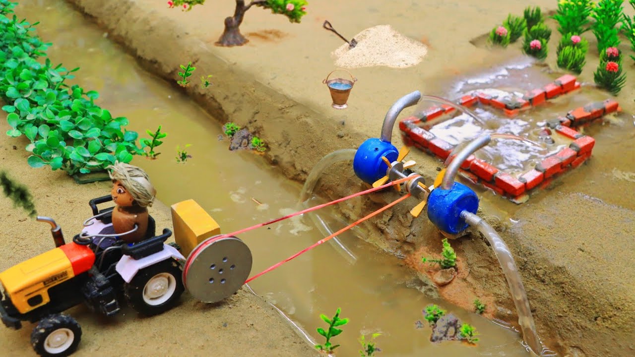 diy mini Water pump Tap Construction Project | Village Water Supply in Field @TheZoomCreator
