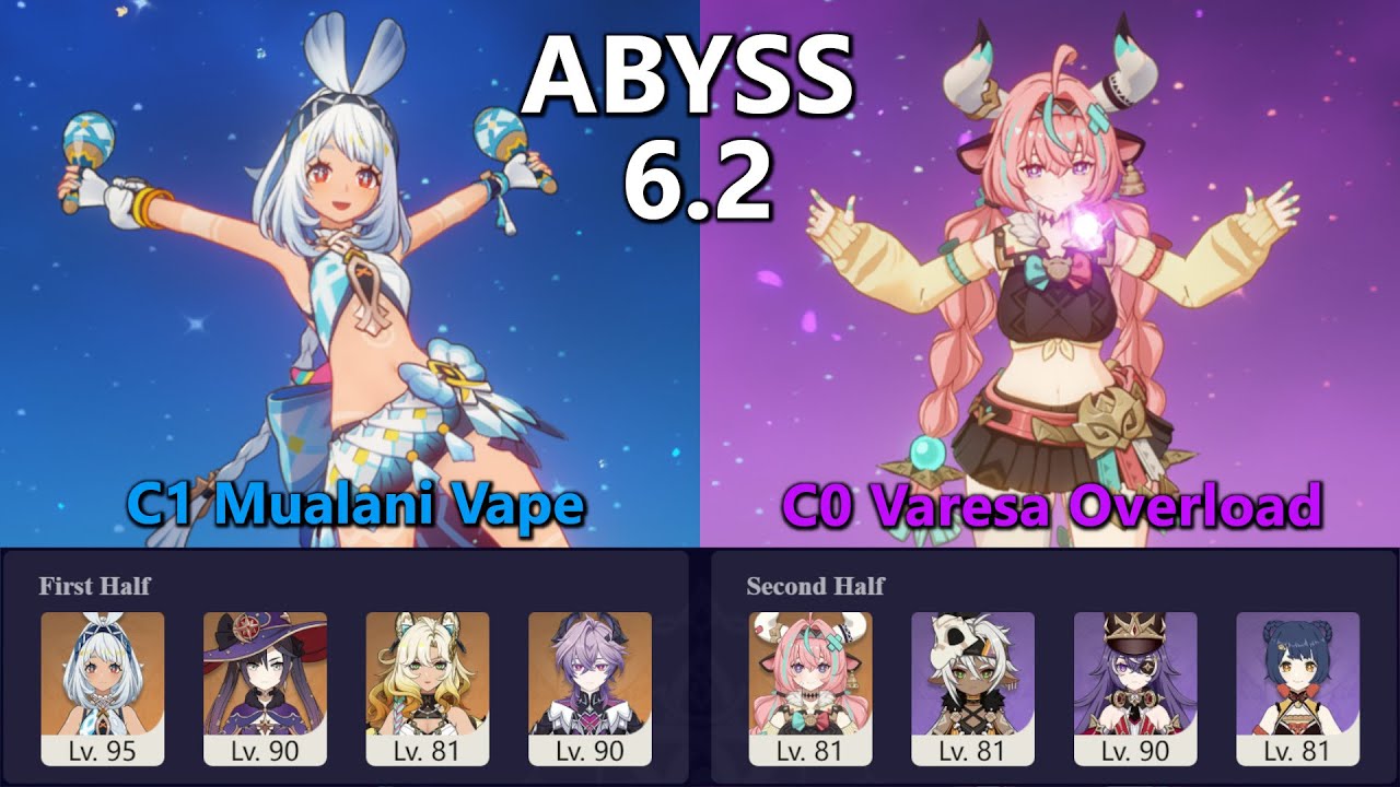 6.2 Spiral Abyss Clear || Mualani Carry / Varesa Overload || no voiceover no edit