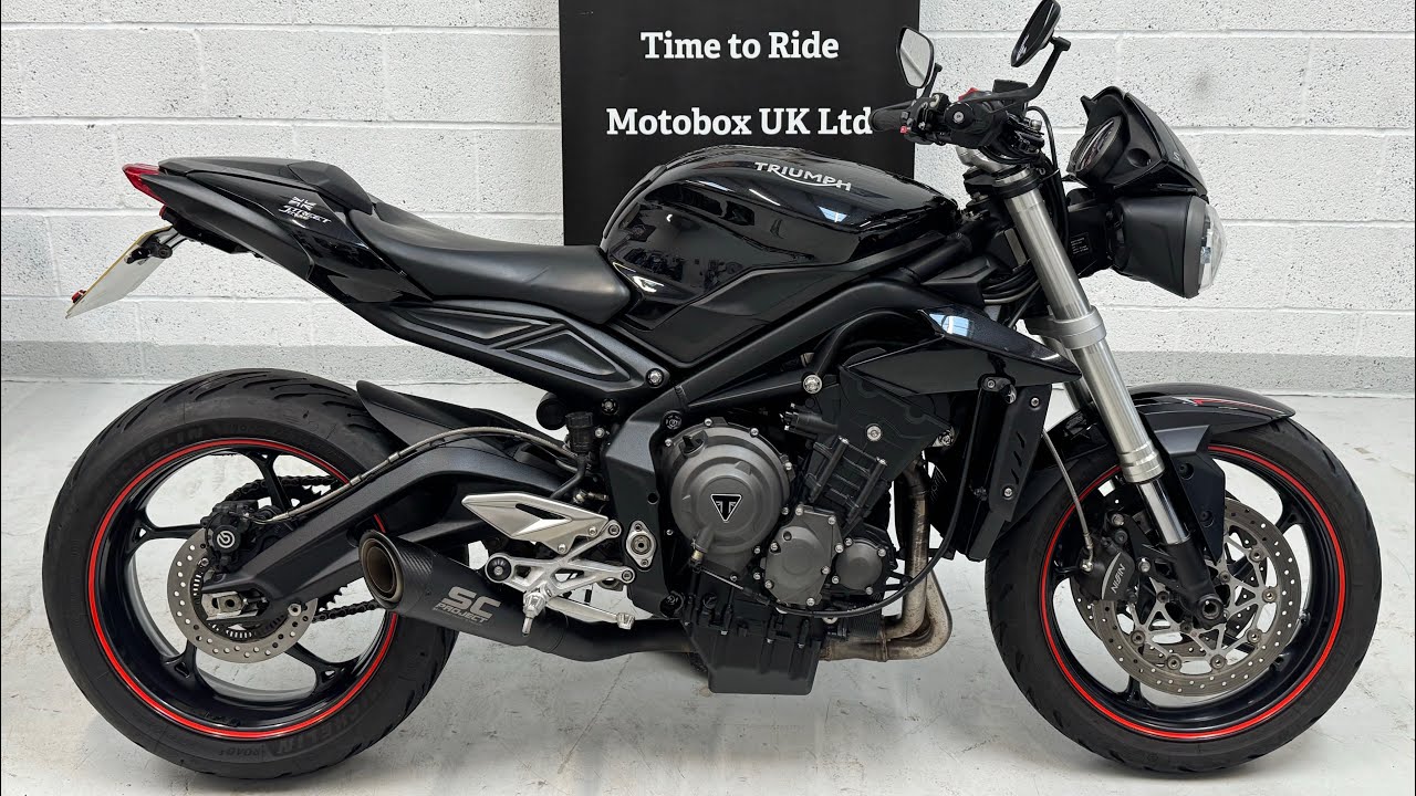 Triumph Street Triple 765 S, 2019, Phantom Black, walk around and start up 