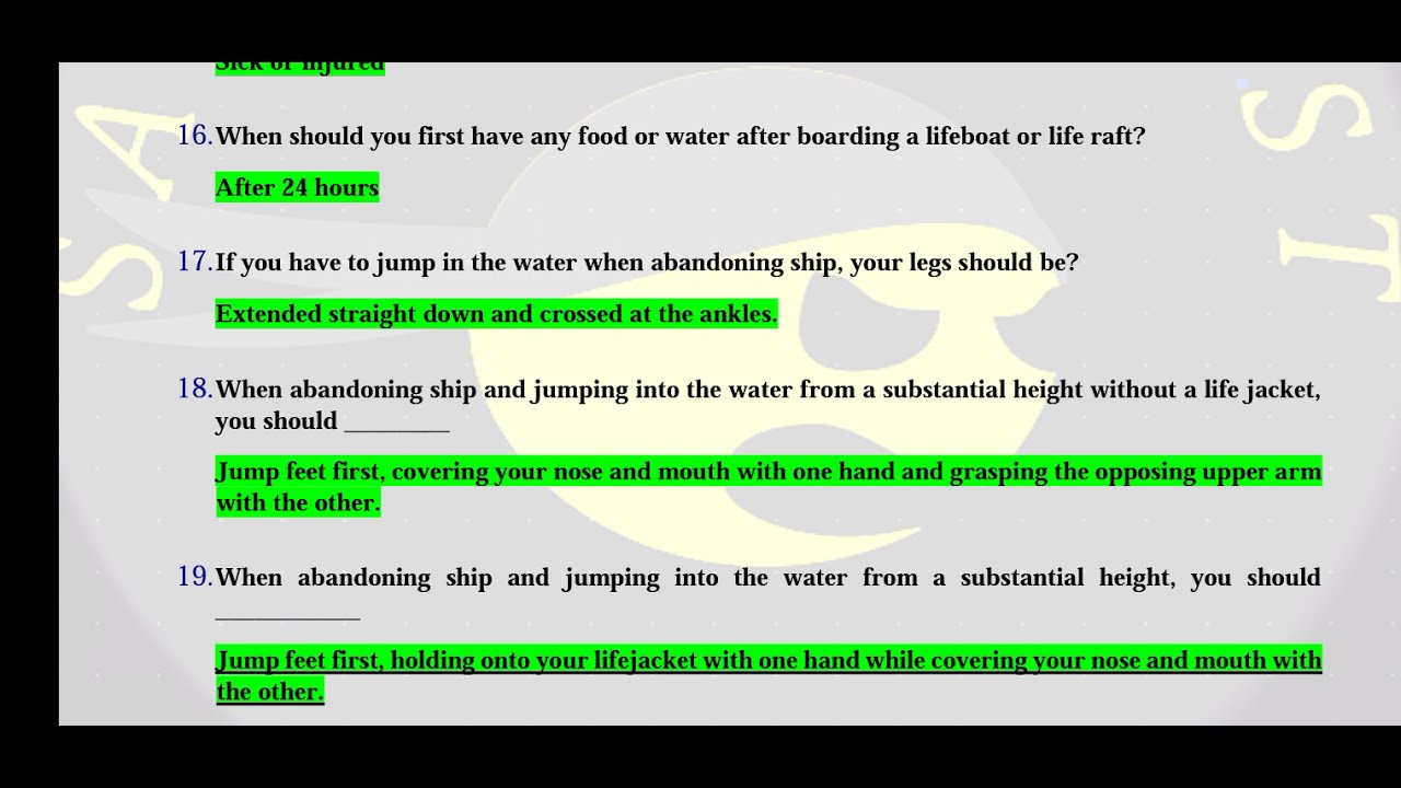 100 Questions on Basic & Refresher PST PSCRB DG Shipping exit exam Q&A Set 11