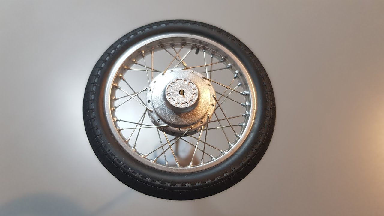 Motorcycle model wheel, How to replace spokes with wire