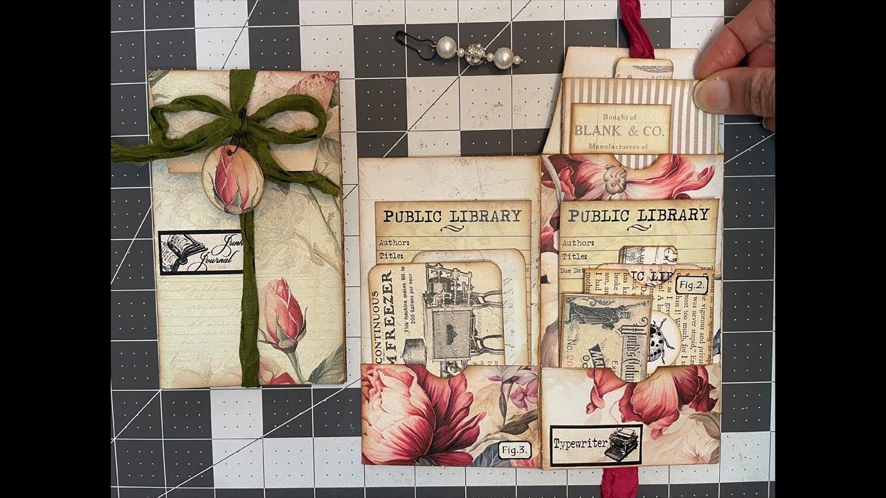 Tutorial: Two Versions - Stuffed Pocket Mini Folios with Note Pads - Junk Journaling Ephemera
