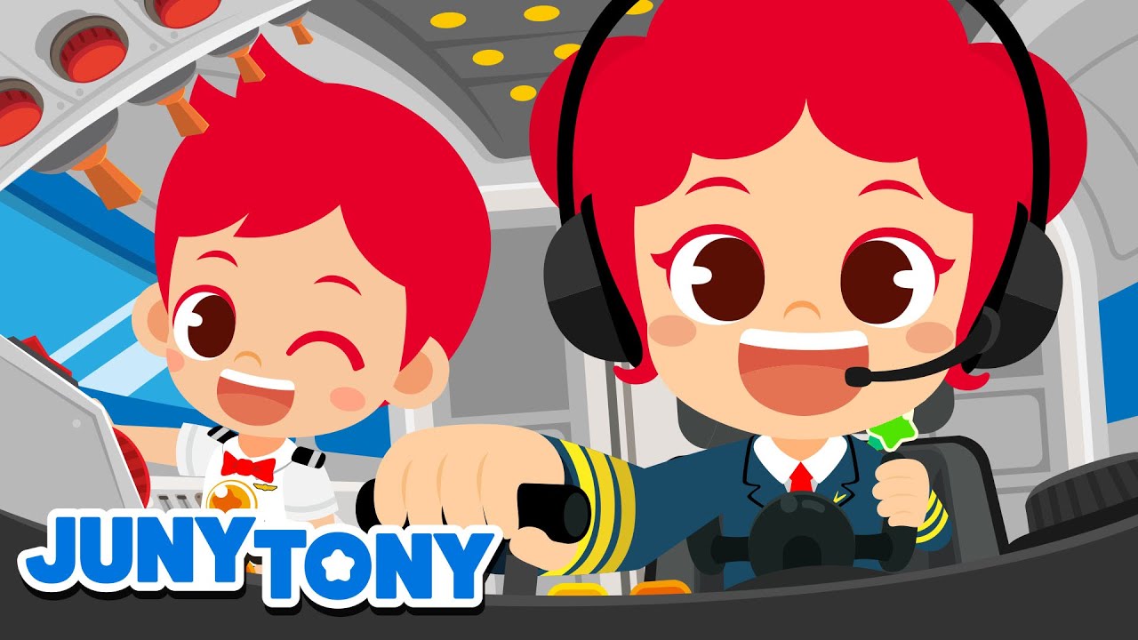 Piloto y Azafato | Trabajos y Profesiones | Canci&oacute;n Infantil | JunyTony en espa&ntilde;ol