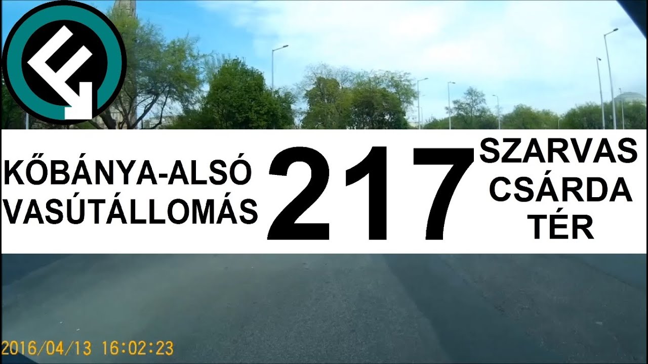 BKV 217-es busz útvonala (Kőbánya alsó v.á - P.szentimre, Szarvas CS. tér)