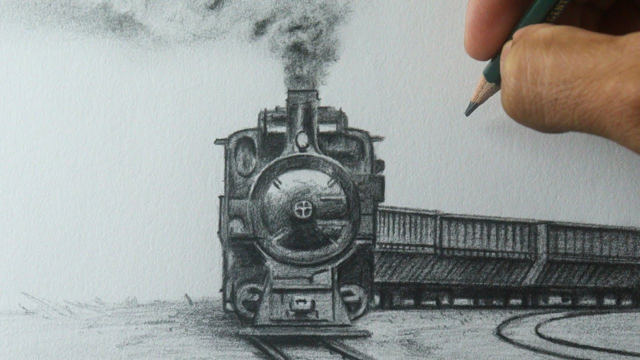 Como desenhar um Trem a Vapor PASSO A PASSO narrado