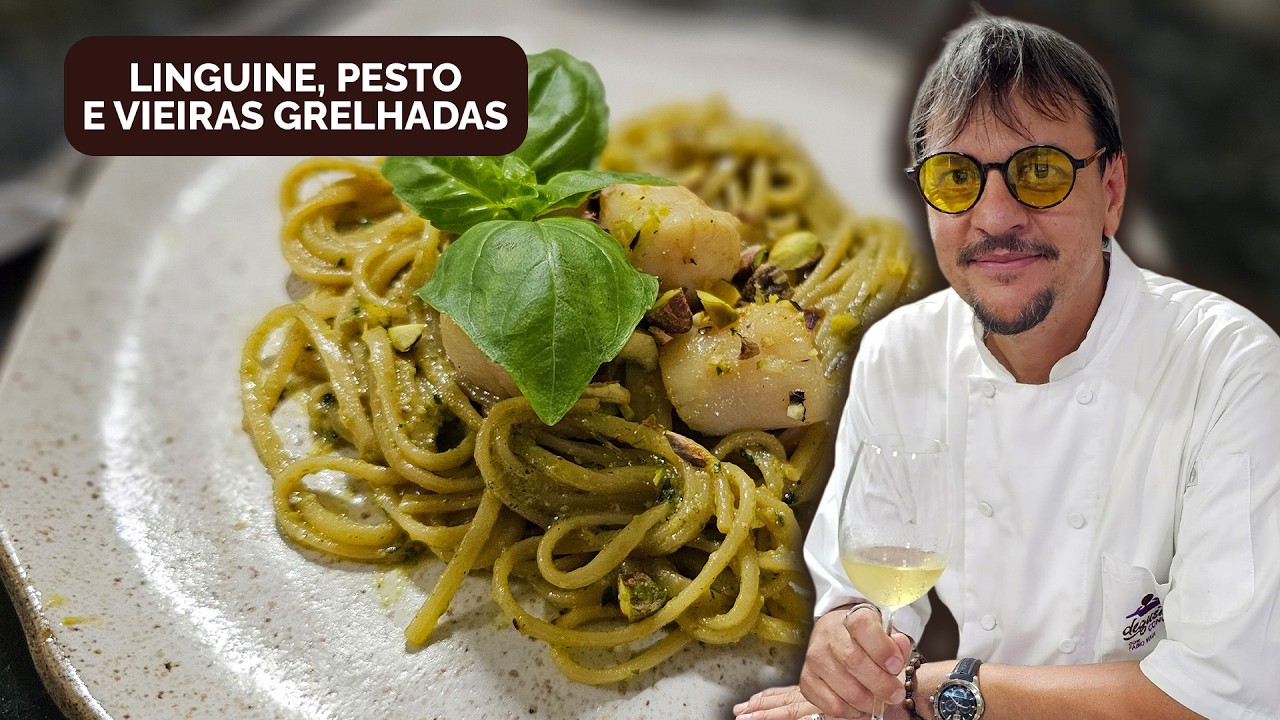 Degustando Conversas #13 | Linguine ao Pesto de Pistache com Vieiras Grelhadas