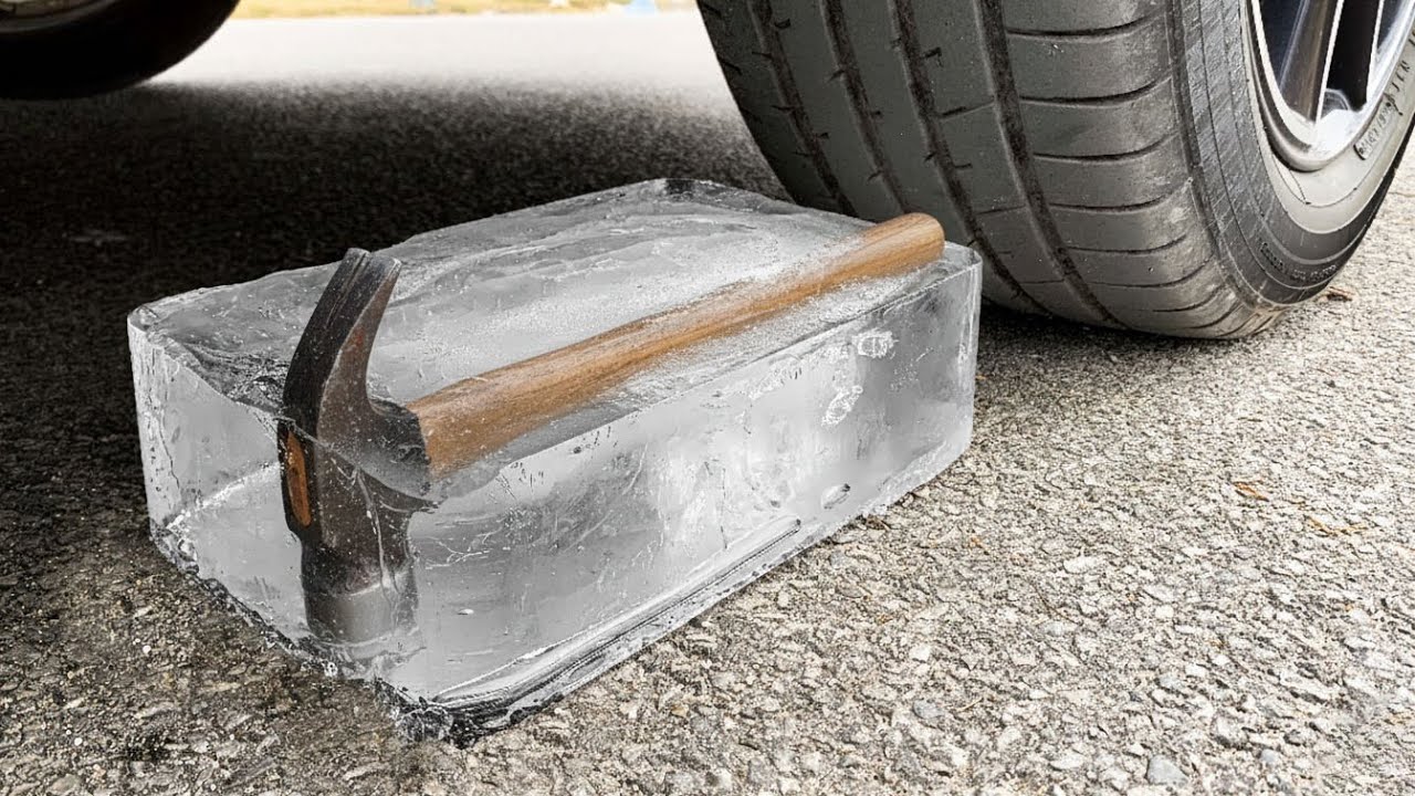 Car Crush Big ICE Block Experiment Test | Crushing Crunchy & Soft Things vs Car | HP Crunchy