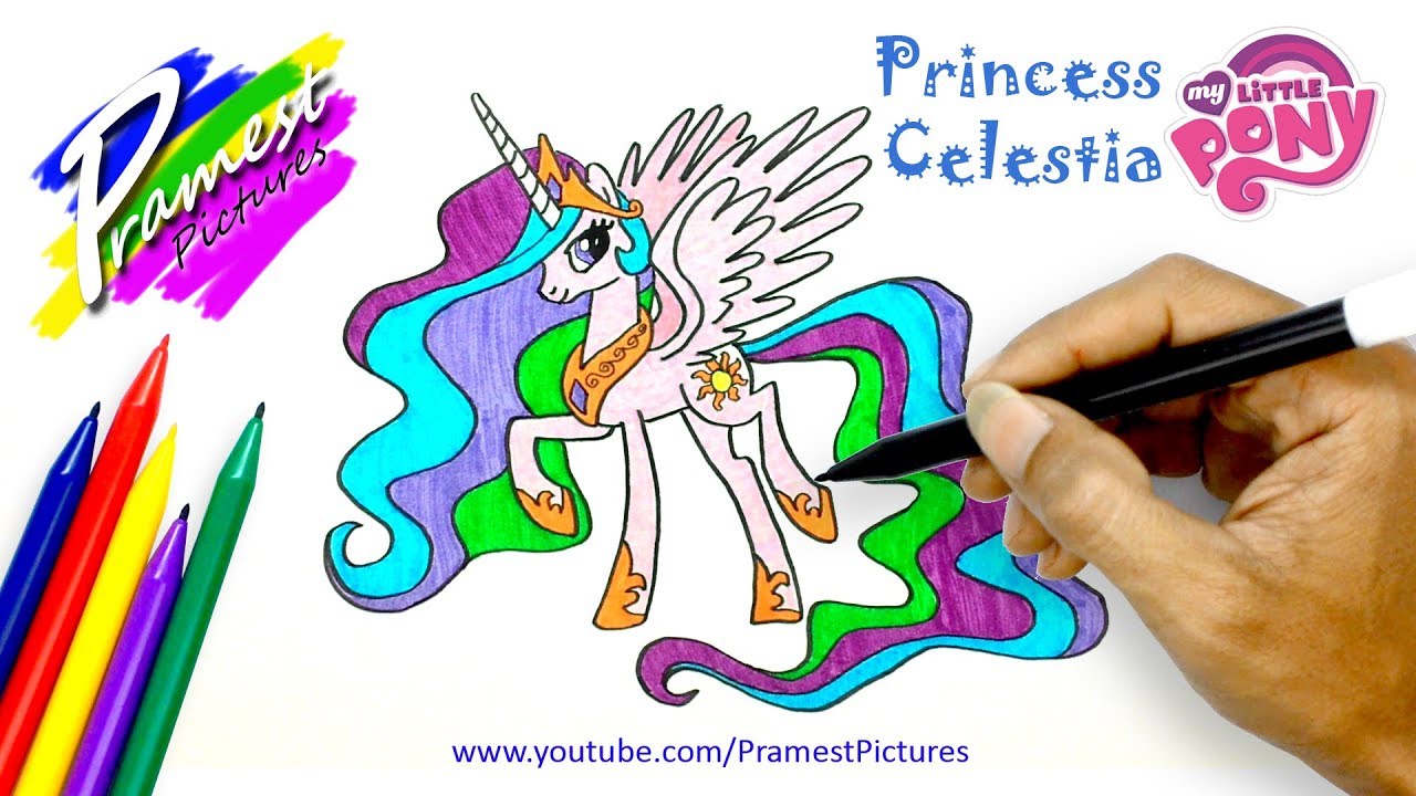 Putri Celestia | Cara Menggambar Dan Mewarnai Gambar Kuda Poni Untuk Anak