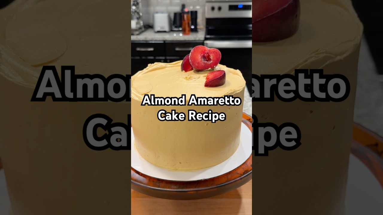 Almond Amaretto Cake with Salted Dulce de Leche Buttercream #recipe