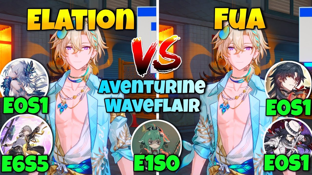 V1 E0S1 FuA AVENTURINE WAVEFLAIR VS E0S1 ELATION AVENTURINE WAVEFLAIR VS V4.5 MEMORY OF CHAOS MOC