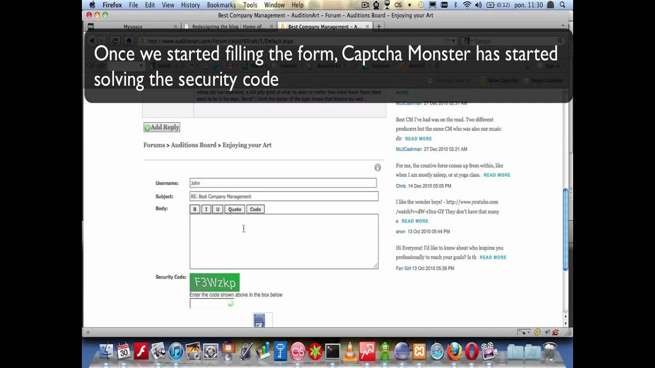 Captcha Monster In Action