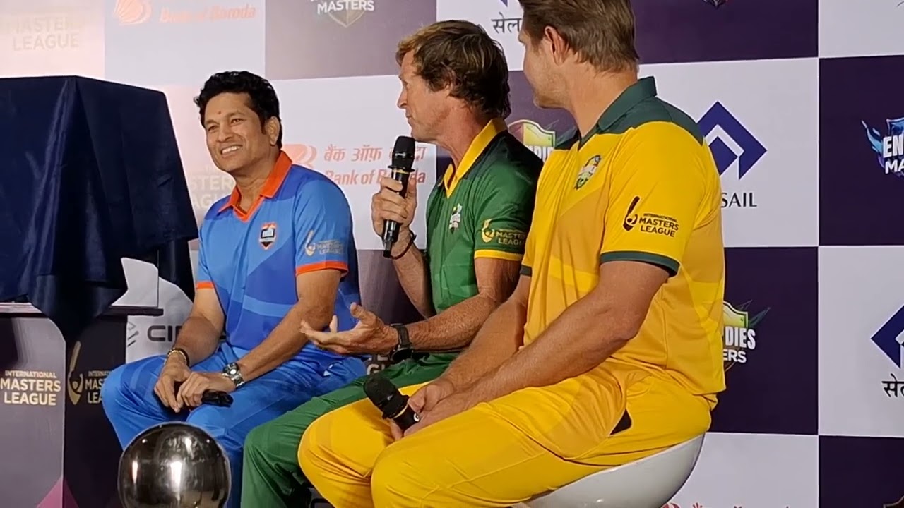 International Masters Leegue Press Conferenc at DY Patil Stadium with Living Legend Sachin Tendulkar
