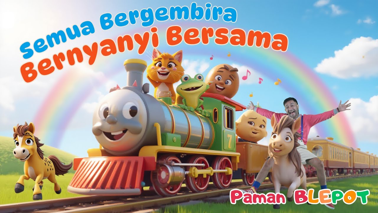 Kumpulan Lagu Anak Ceria 🎶 Kereta Api, Kucing, Kuda, Kodok, Kedondong & Kentang | Paman BLEPOT