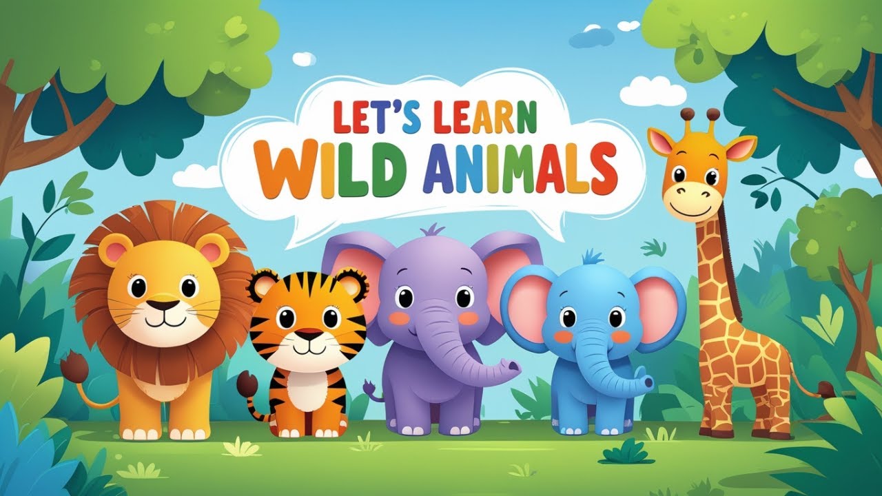 Let’s Learn Wild Animals for Kids 🐯🦁 | Wild Animal Names for Preschool & Nursery