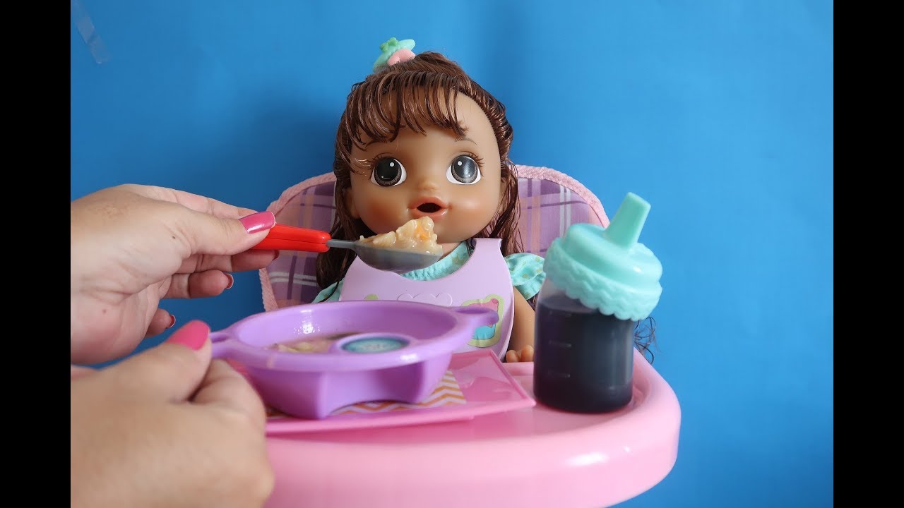 ROTINA DA TARDE DA BABY ALIVE ALANA- COMENDO SOPINHA, TOMANDO BANHO E TOMANDO REFRIGERANTE.