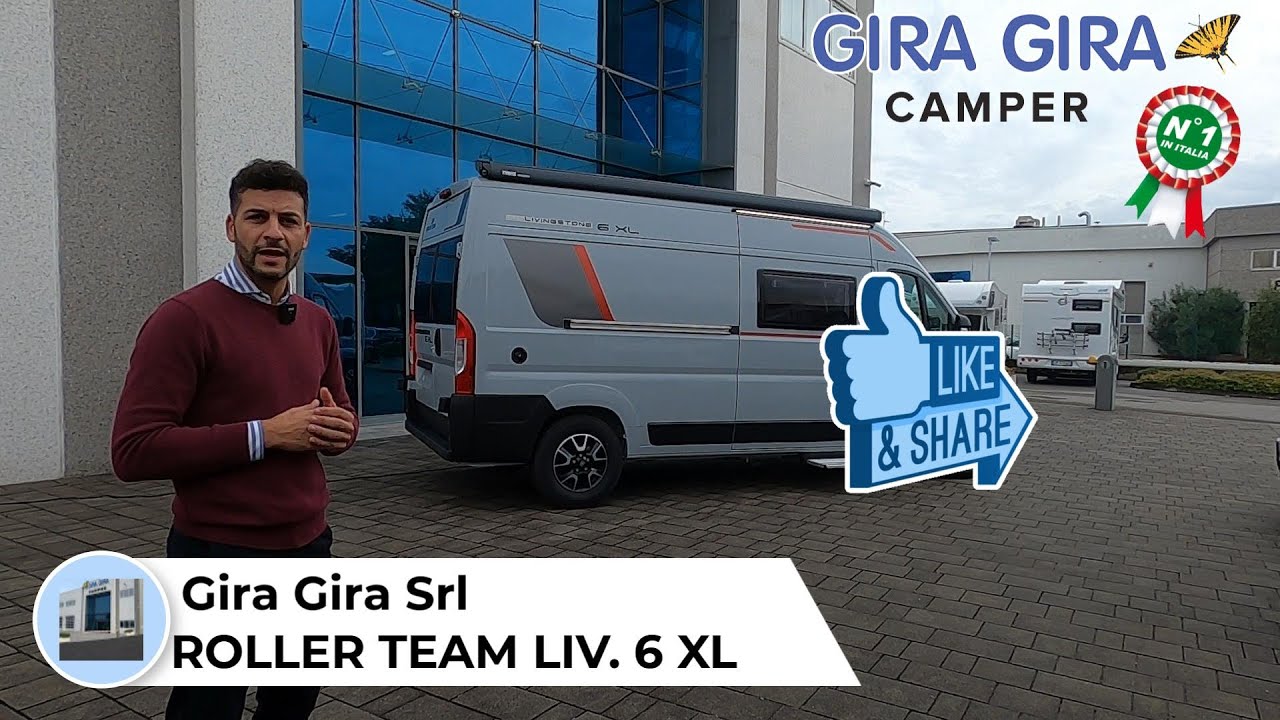 van camper roller team livingstone 6 xl 5,99 mt con letto basculante posteriore di dimensioni maxi