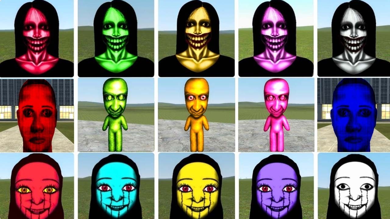Kuchisake Onna, Ellis nextbot, Jungler Original,Termina, Lobotomy Dash Vs Towers In Garry's Mod