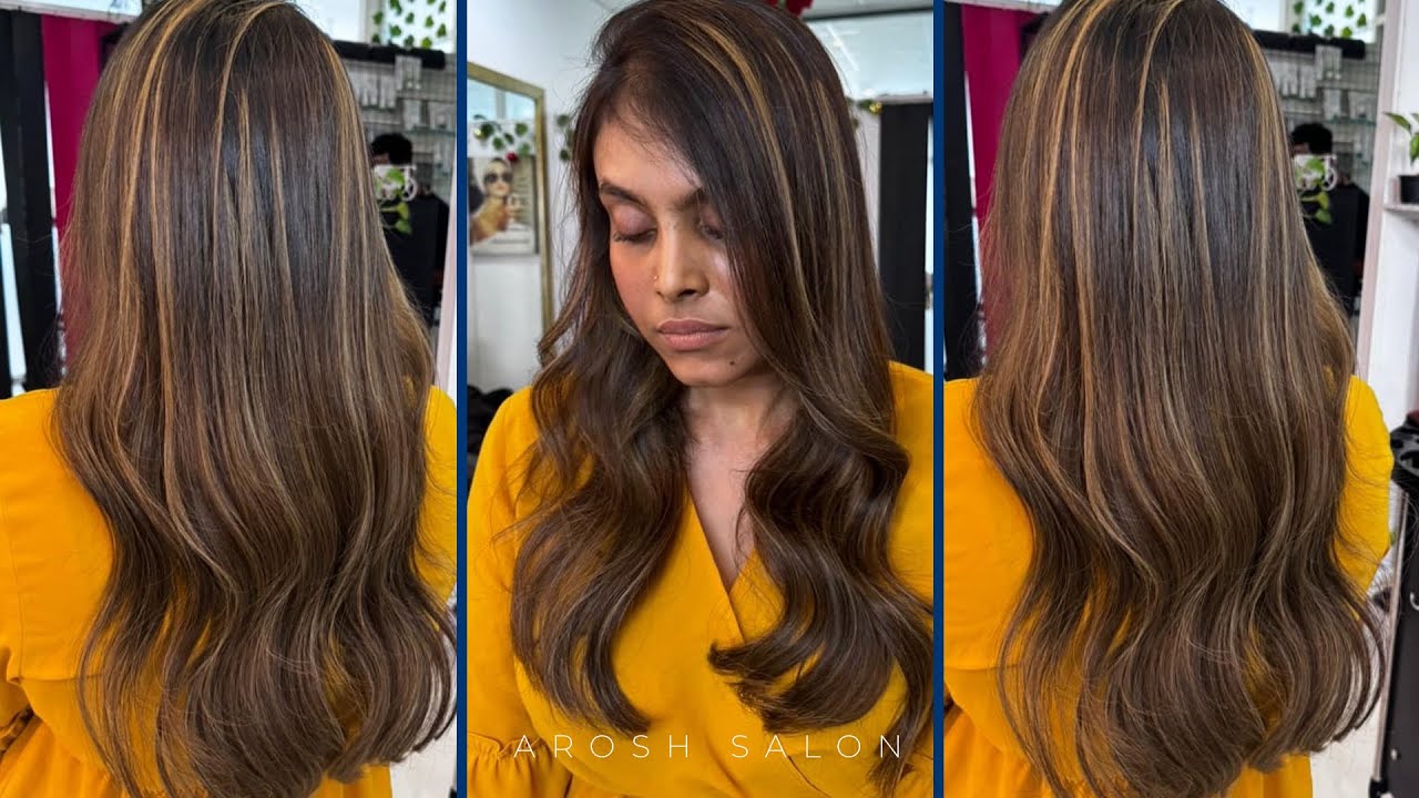 Long layered hair cut 💇&zwj;♀️ ￼color blonde & brown 👱&zwj;♀️ transformation by Arosh