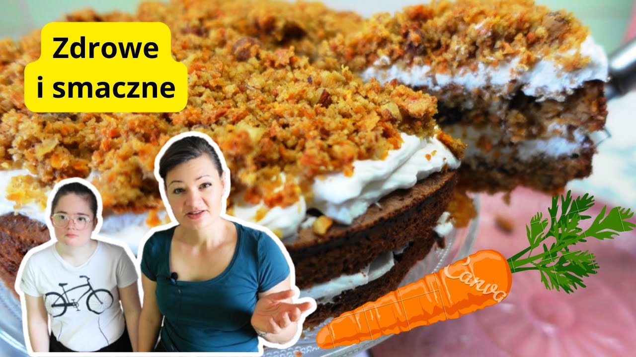 🥕Przepis na CIASTO MARCHEWKOWE🥕na DZIEŃ DZIECKA pyszne i zdrowe bez cukru i mąki przekładane kremem