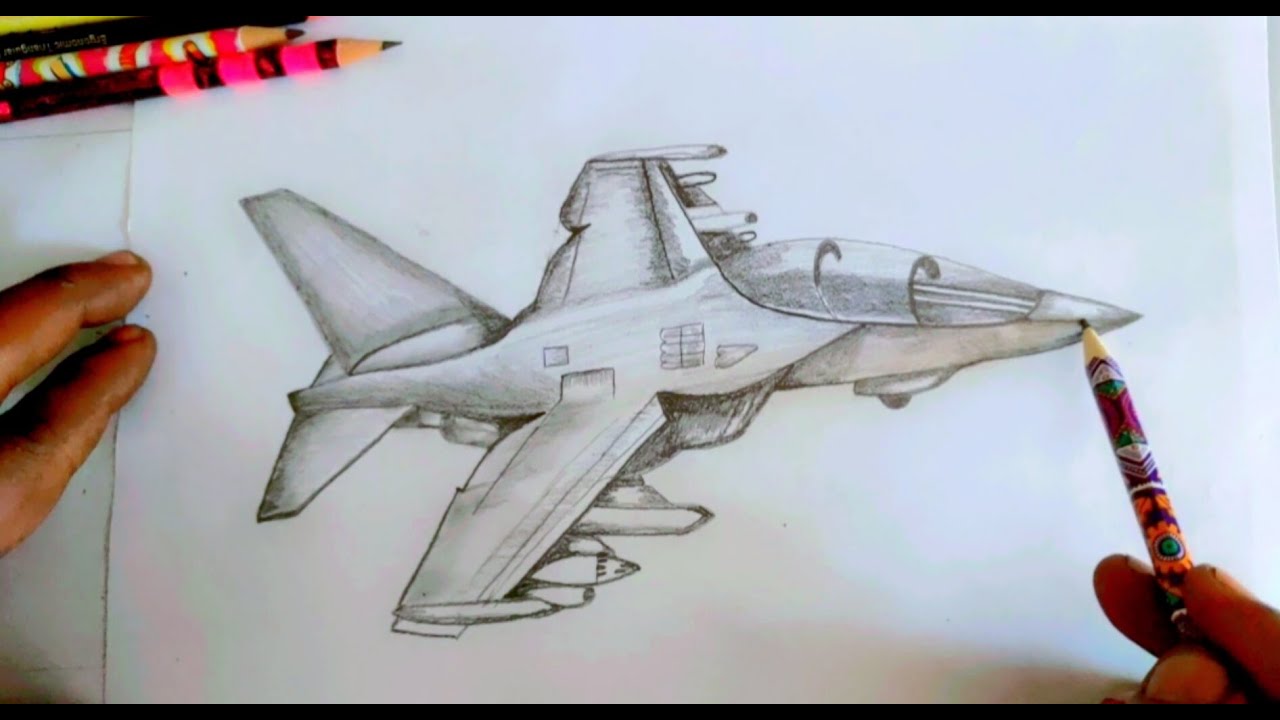 how to draw fighter plane very easy #fighterplane step by step #sohelartdrawing
