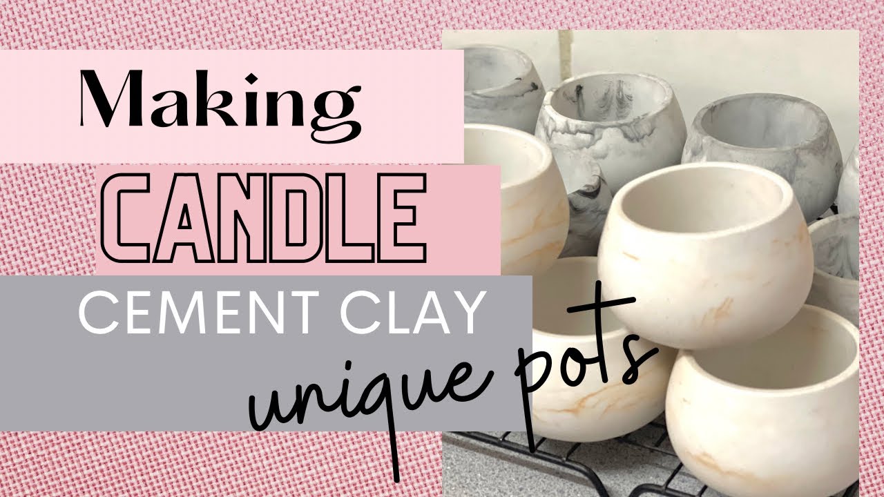 Making cement clay candle pots with hydro stone